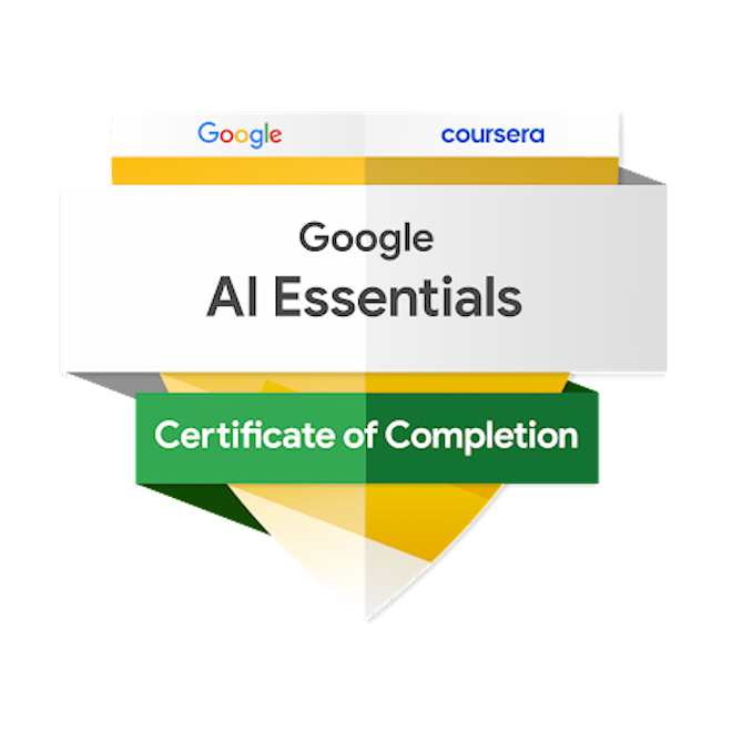 Google AI Essentials certificate